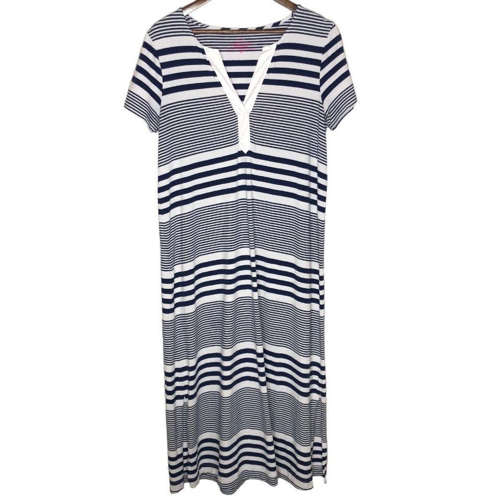 Vineyard Vines Blue‎ and White Striped Edgartown Maxi Dress Size Medium